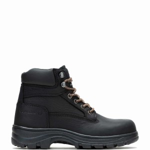 Wolverine Carlsbad 6" Steel-Toe Werklaarzen Dames Zwart | NFY5075RF