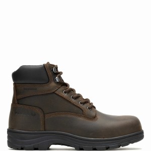 Wolverine Carlsbad Waterproof 6" Steel-Toe Werklaarzen Heren Donkerbruin | JRB3421VO