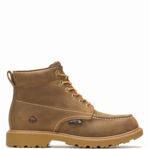 Wolverine Floorhand Moc Toe 6” Werklaarzen Heren Bruin | HHF6313UA