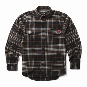 Wolverine Glacier Heavyweight Long Sleeve Flannel Overhemd Heren Zwart | FGB5672AH