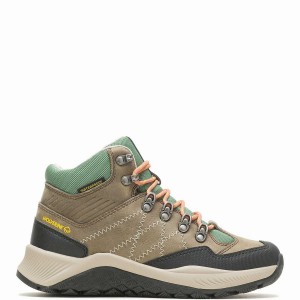 Wolverine Luton Waterproof Wandellaarzen Dames Grijs Groen | ZQF7686UP