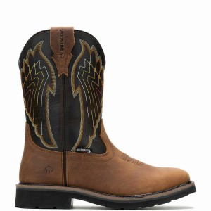 Wolverine Rancher Eagle Waterproof Steel-Toe Wellington Laarzen Heren Bruin Zwart | JNJ6451TD