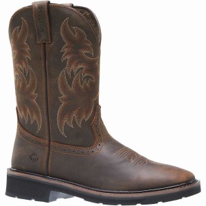 Wolverine Rancher Square-Toe Steel-Toe Wellington Laarzen Heren Bruin Rood | BGS1839DG