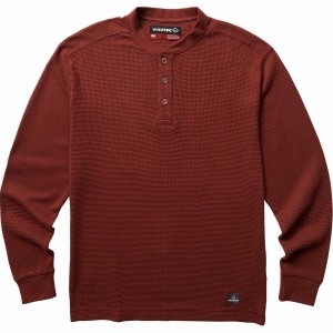 Wolverine Walden Long Sleeve Henley Big & Tall T-shirts Heren Donkerrood | XZI6977VJ