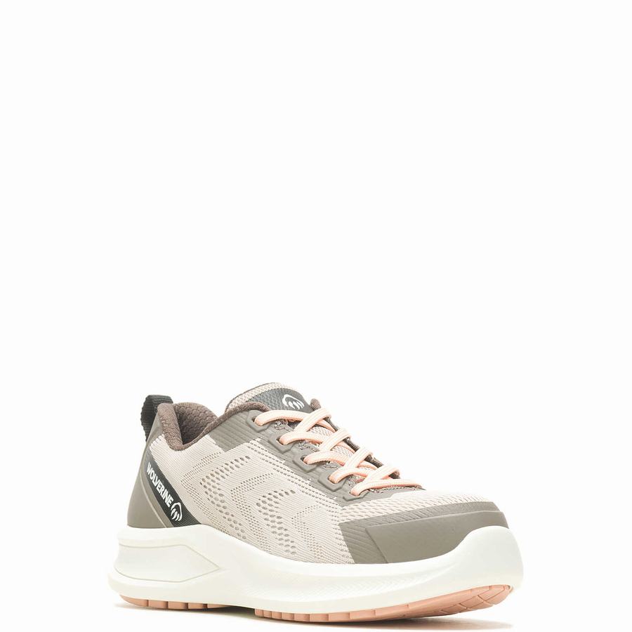 Wolverine Bolt DuraShocks® Knit CarbonMax® Werkschoenen Dames Beige | VEJ9043UB