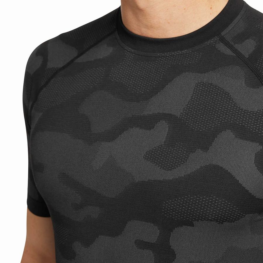 Wolverine Camo Mesh Crew Neck Undershirt T-shirts Heren Zwart | BZD6628OT