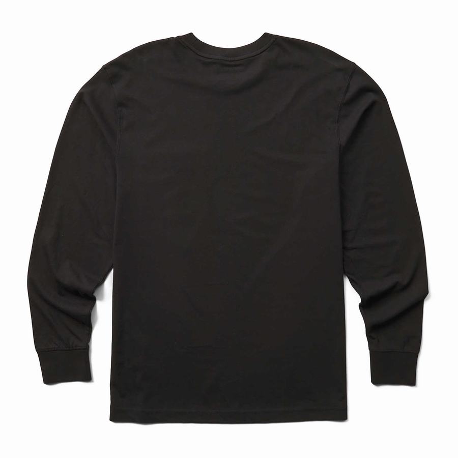 Wolverine Classic Long Sleeve Pocket Tee T-shirts Heren Zwart | XFS3553KC