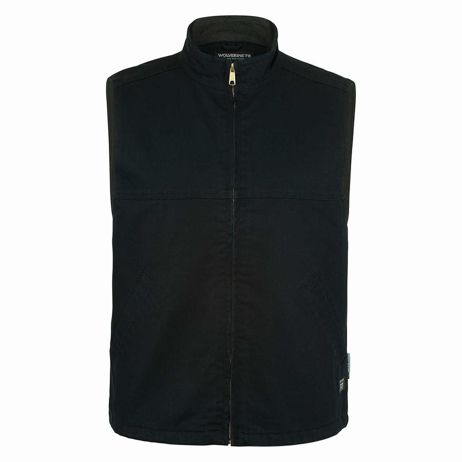 Wolverine FR Canvas Vest Heren Zwart | YRW877KY