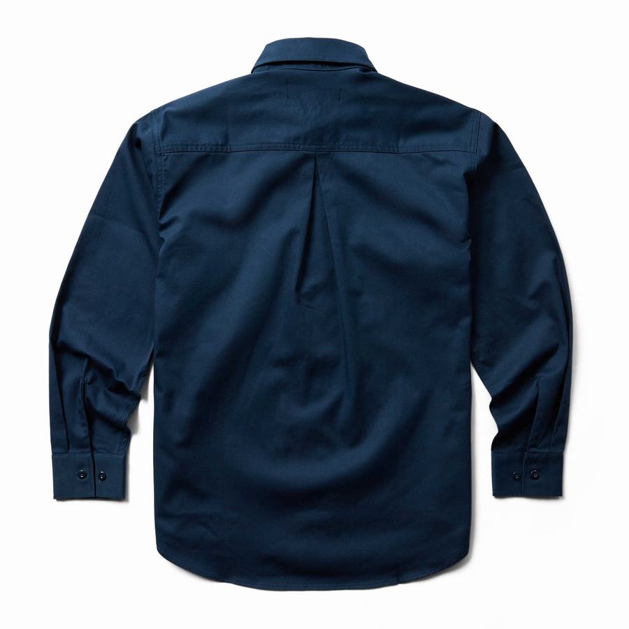 Wolverine FR Twill Long Sleeve Overhemd Heren Donkerblauw | AWC279TT