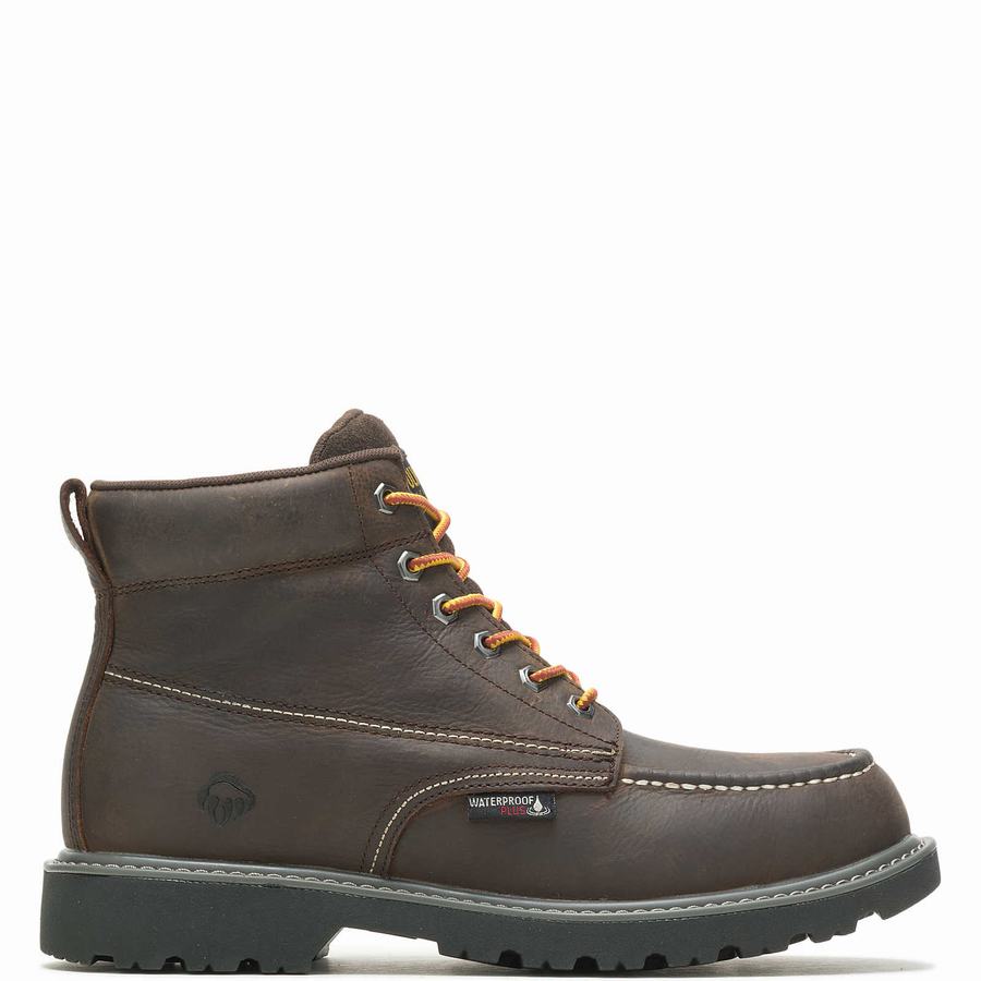 Wolverine Floorhand Moc Toe 6” Werklaarzen Heren Donkerkoffie | LZM9356BI