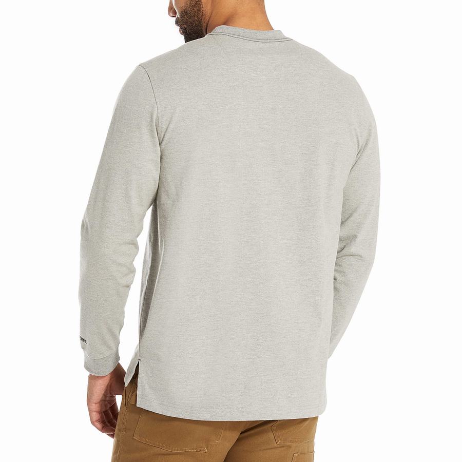 Wolverine Guardian Cotton™ Long Sleeve Pocket Tee T-shirts Heren Lichtgrijs | UFF2135LJ