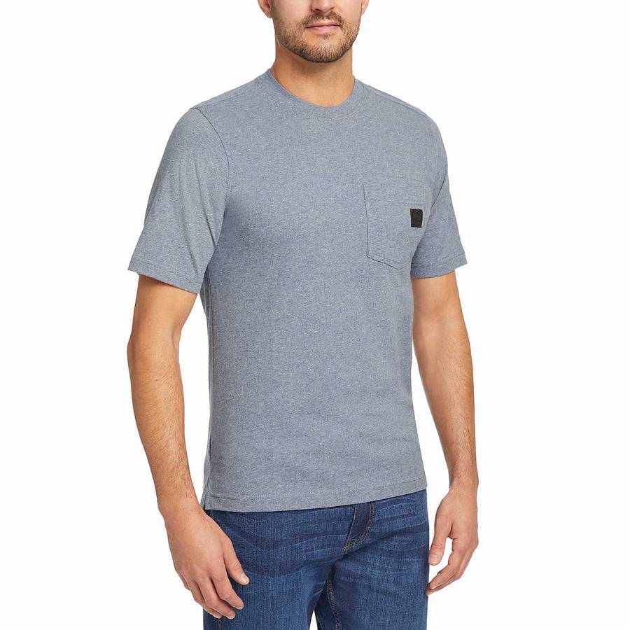 Wolverine Guardian Cotton™ Pocket Tee T-shirts Heren Blauw | ZWV7956MR