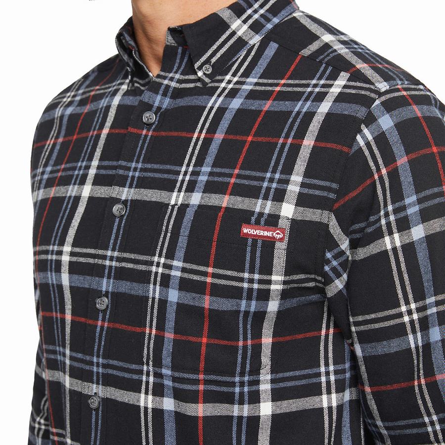 Wolverine Hastings Flannel Overhemd Heren Zwart Grijs | GRT8511YL