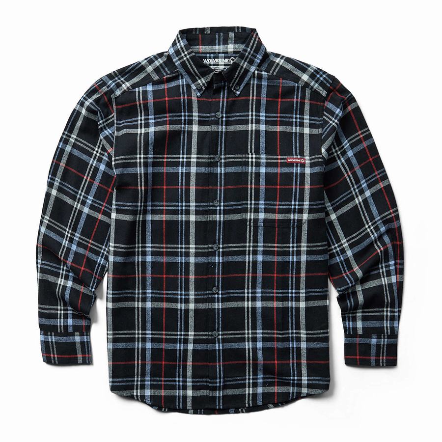 Wolverine Hastings Flannel Overhemd Heren Zwart Grijs | GRT8511YL