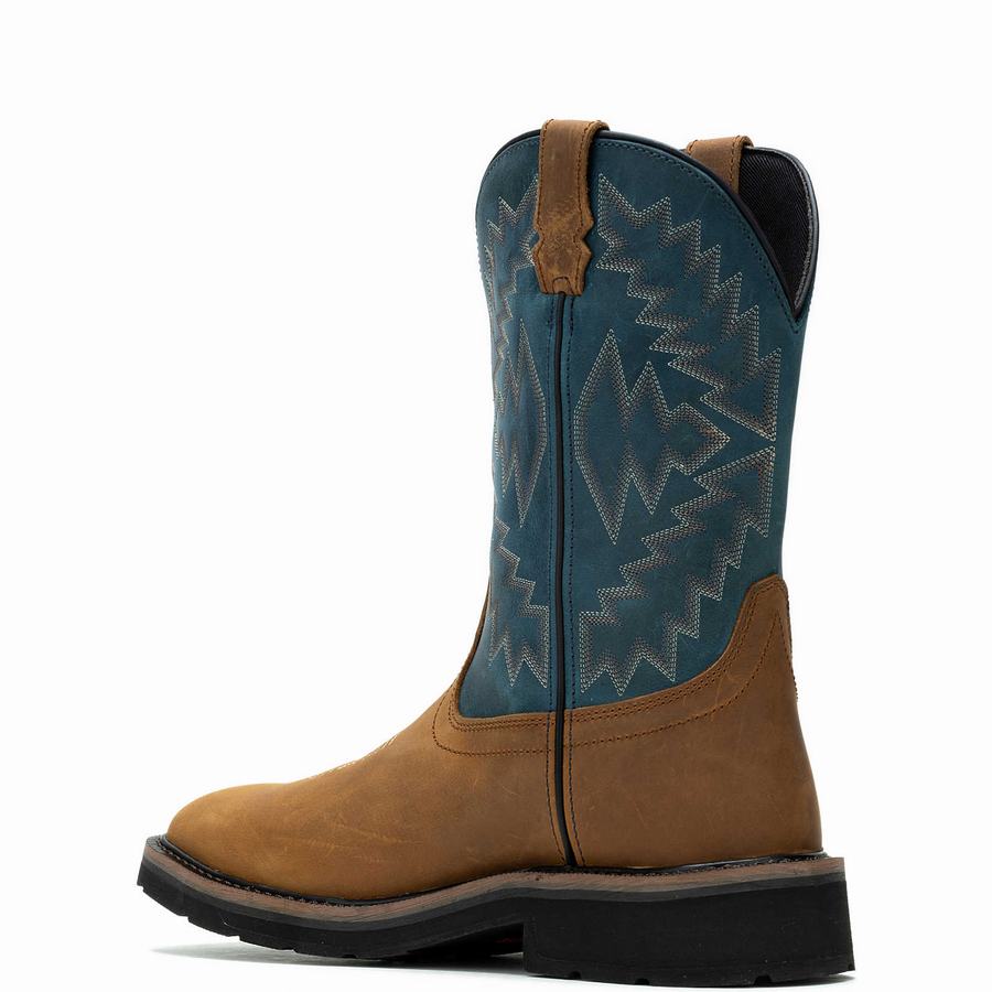 Wolverine Rancher Arrow Steel-Toe Wellington Laarzen Heren Blauw Bruin | PBC6158PY