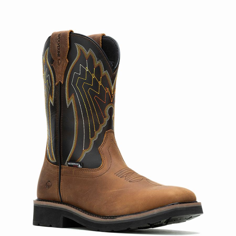 Wolverine Rancher Eagle Waterproof Steel-Toe Wellington Laarzen Heren Bruin Zwart | JNJ6451TD