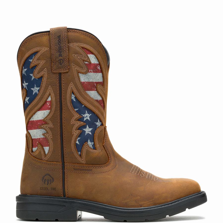 Wolverine Rancher Flag Steel-Toe Wellington Laarzen Heren Bruin | IKD4268DC