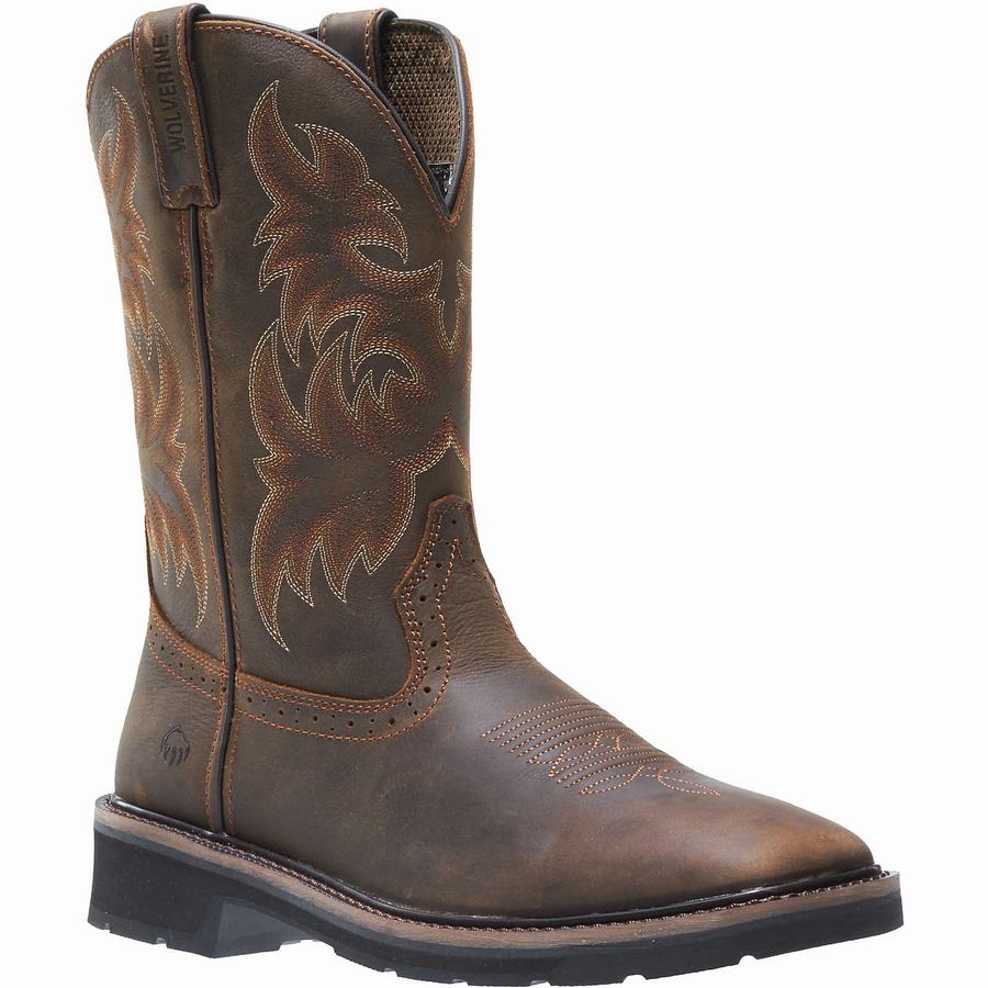 Wolverine Rancher Square-Toe Steel-Toe Wellington Laarzen Heren Bruin Rood | BGS1839DG