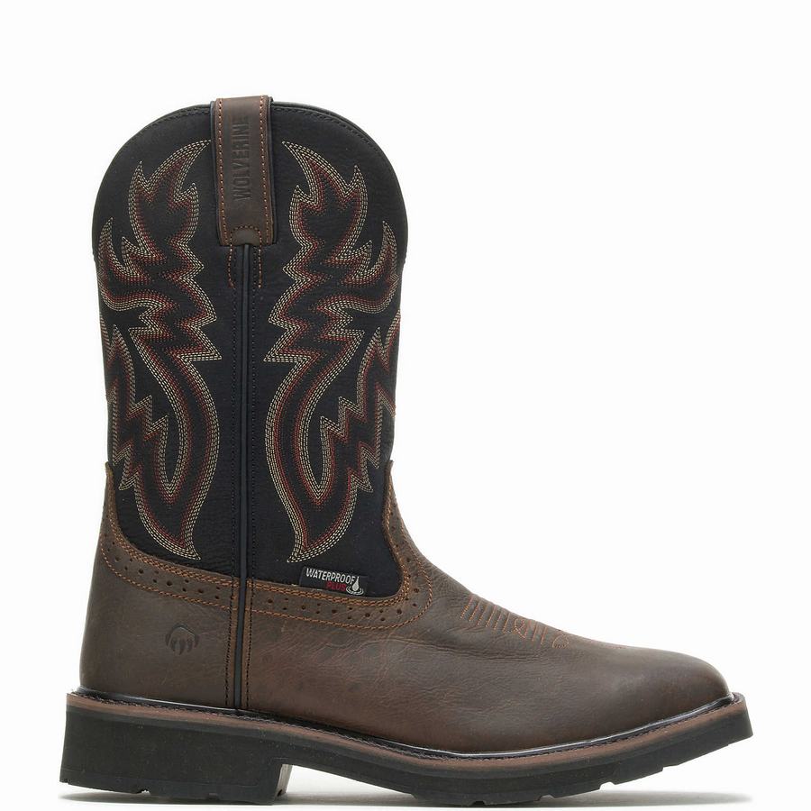 Wolverine Rancher Waterproof Steel-Toe Wellington Laarzen Heren Zwart Bruin | MSQ2529WV