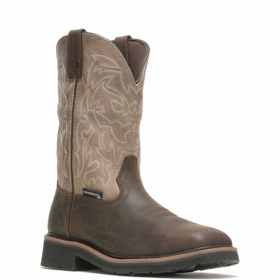 Wolverine Rancher Waterproof Steel-Toe Work Wellington Laarzen Heren Grijs Bruin | GPG4992VD