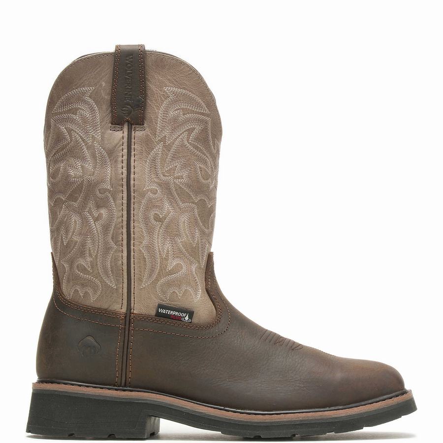 Wolverine Rancher Waterproof Steel-Toe Work Wellington Laarzen Heren Grijs Bruin | GPG4992VD