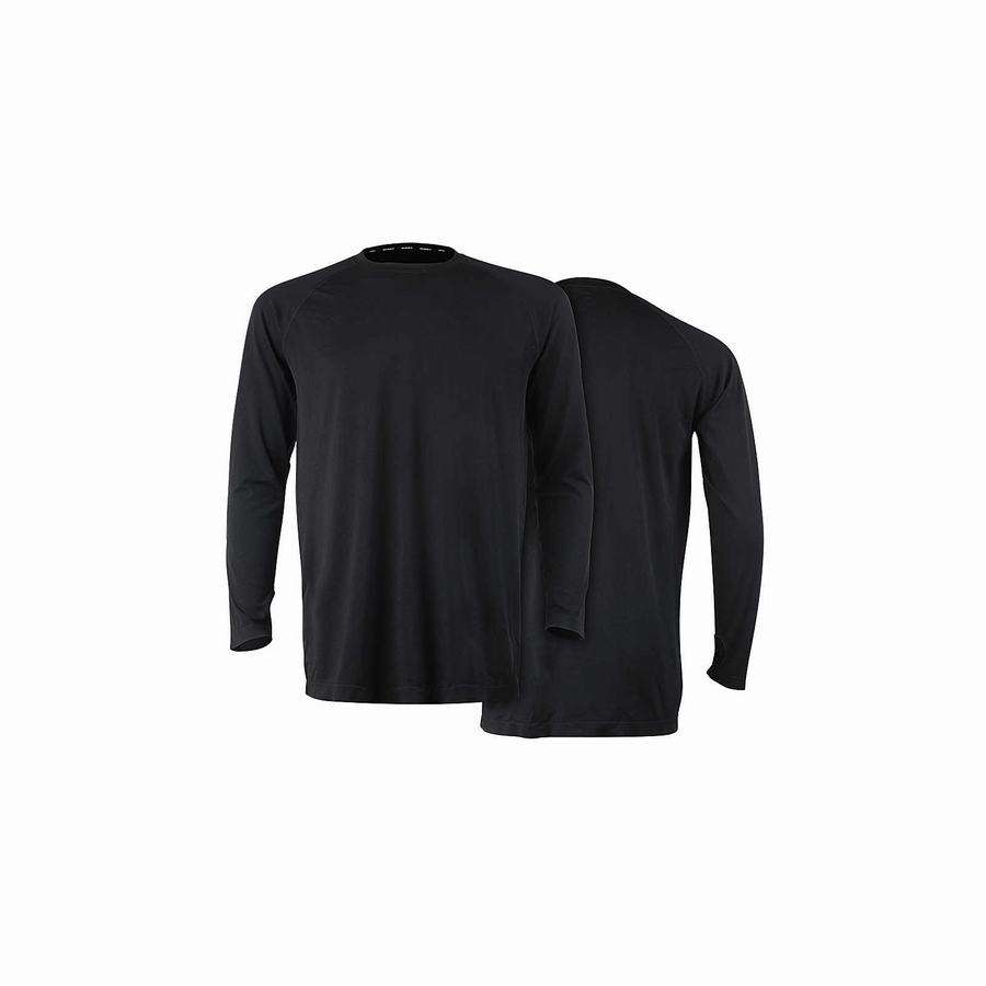 Wolverine Seamless Baselayer Long Sleeve Top T-shirts Heren Zwart | LWQ2587QN