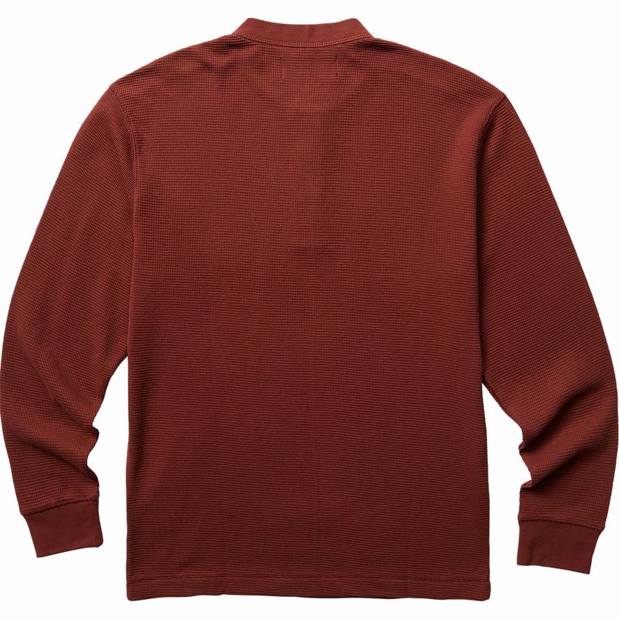 Wolverine Walden Long Sleeve Henley Big & Tall T-shirts Heren Donkerrood | XZI6977VJ