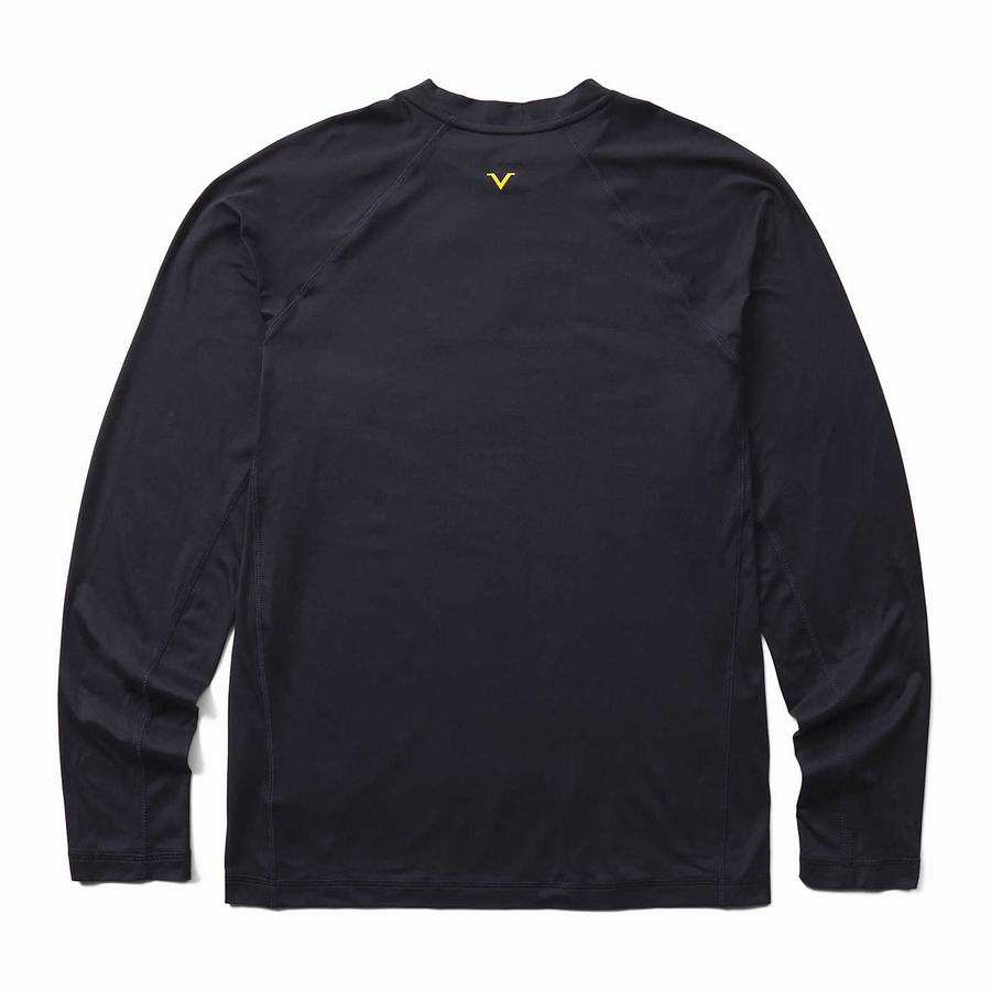 Wolverine x Valiant University of Michigan Sun-Stop Eco Long Sleeve Tee T-shirts Heren Donkerblauw | NHF3530SM