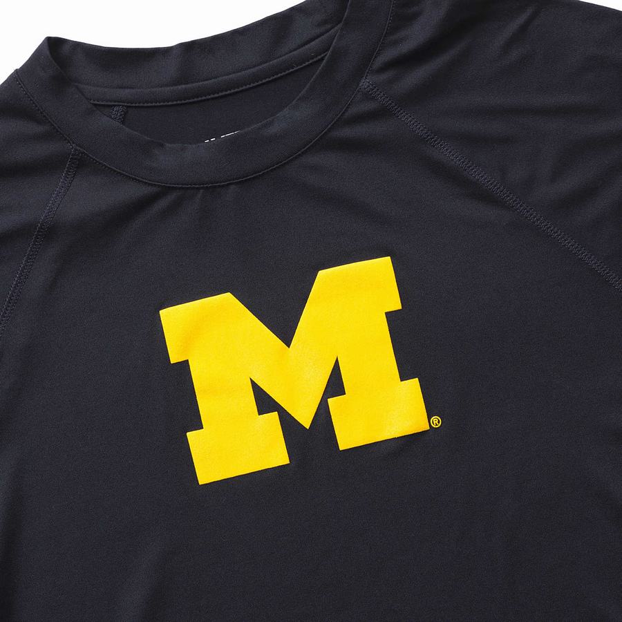 Wolverine x Valiant University of Michigan Sun-Stop Eco Long Sleeve Tee T-shirts Heren Donkerblauw | NHF3530SM